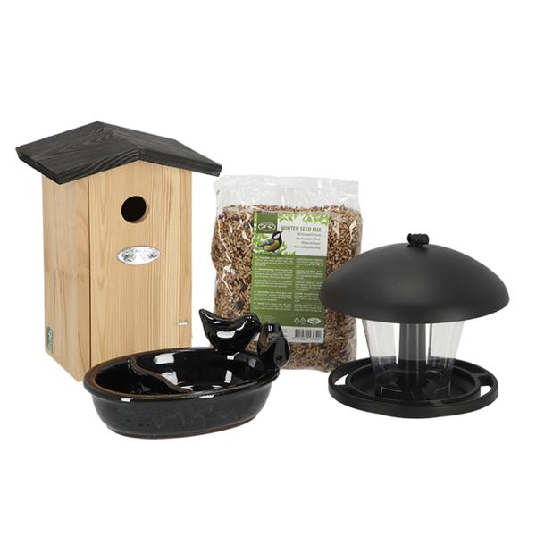 Compleet Vogelpakket - Vogelhuis en Vogelvoeding - Tuinaccessoires - Happy City Plants
