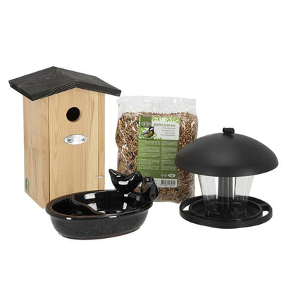 Compleet Vogelpakket - Vogelhuis en Vogelvoeding - Tuinaccessoires - Happy City Plants