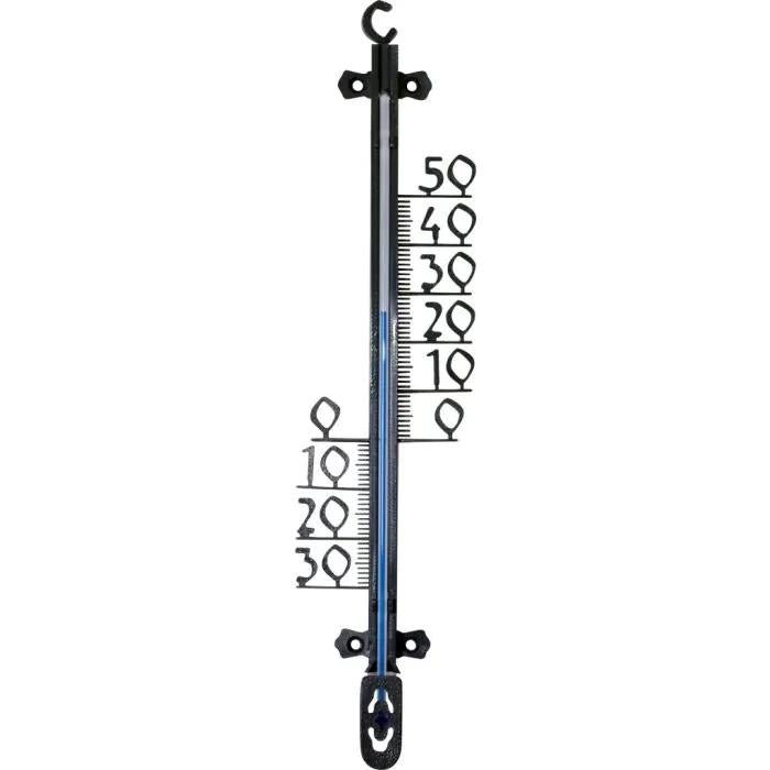 Hendrik Jan - Buitenthermometer - Kunststof zwart 26 cm - Happy City Plants