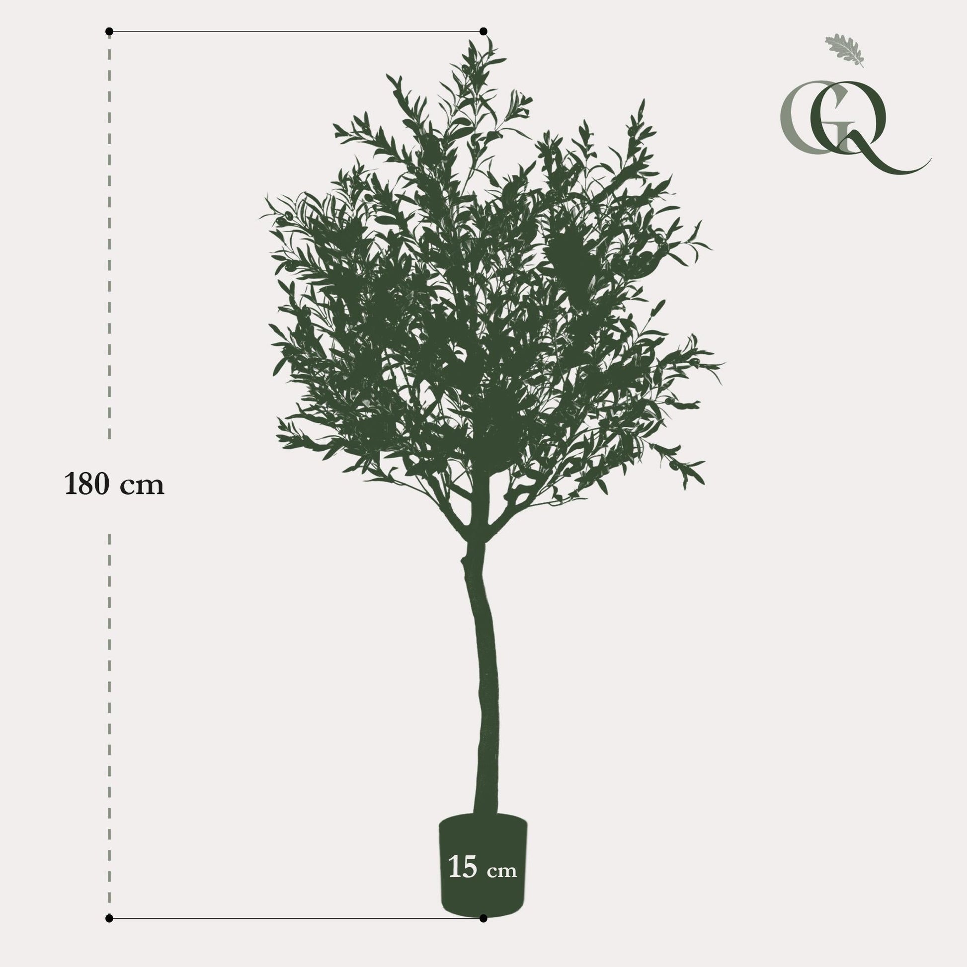 Kunst Olijfboom - Olea europaea - Olijfboom - 180 cm - Happy City Plants