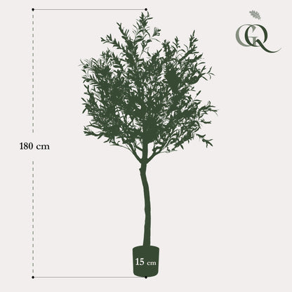 Kunst Olijfboom - Olea europaea - Olijfboom - 180 cm - Happy City Plants