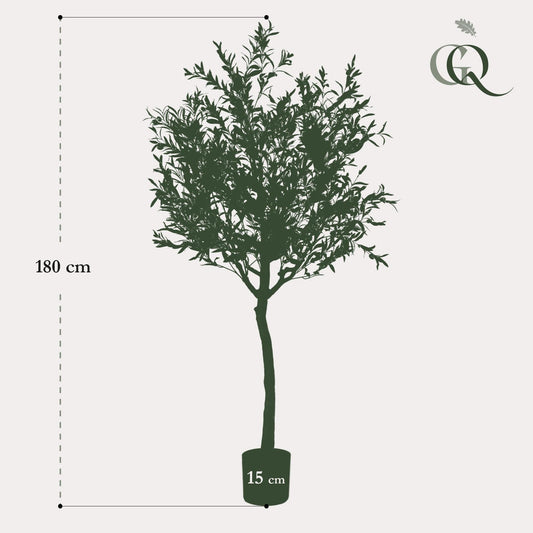 Kunst Olijfboom - Olea europaea - Olijfboom - 180 cm - Happy City Plants
