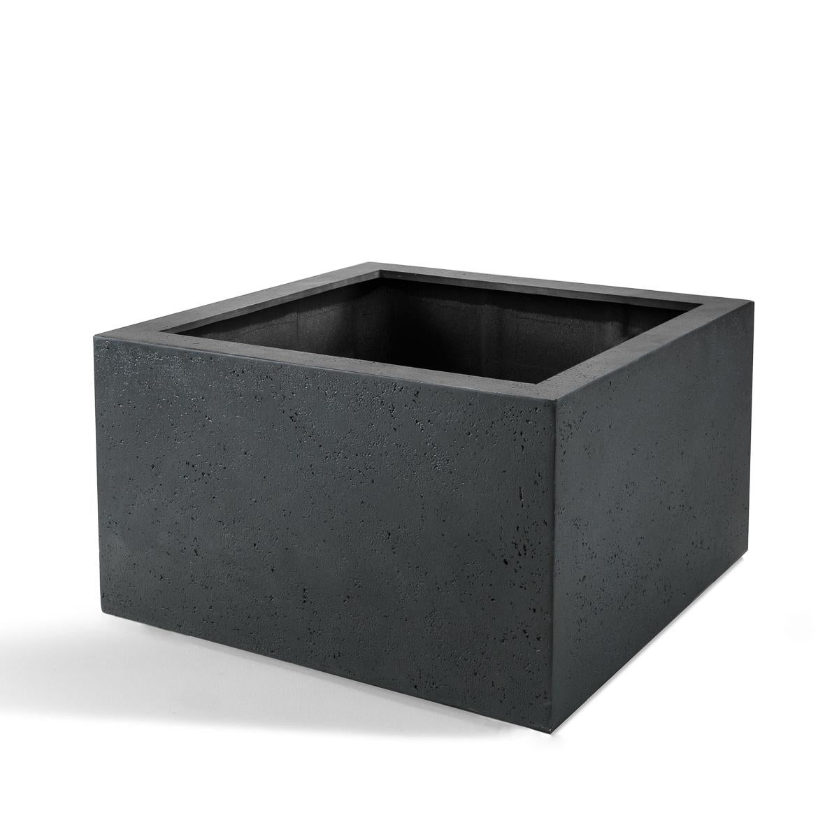 Pot Grigio Low Cube Antraciet - D80 x H60 - Happy City Plants