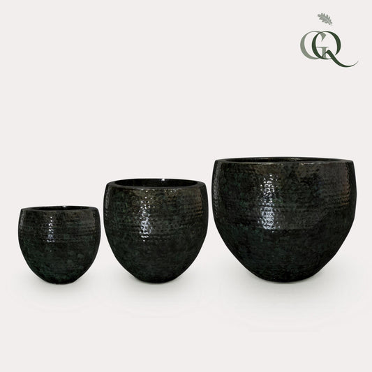 Set van 3 potten - Thom Zwart metaal - Width - Happy City Plants