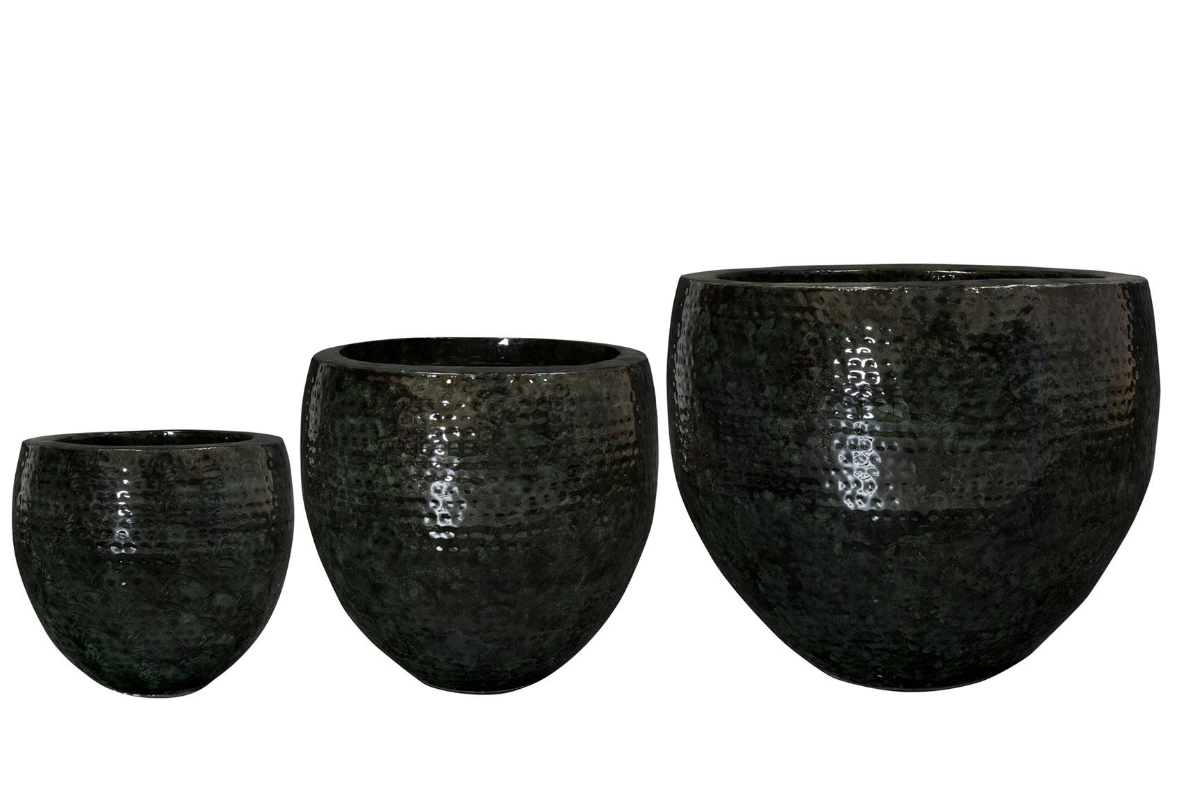 Set van 3 potten - Thom Zwart metaal - Width - Happy City Plants