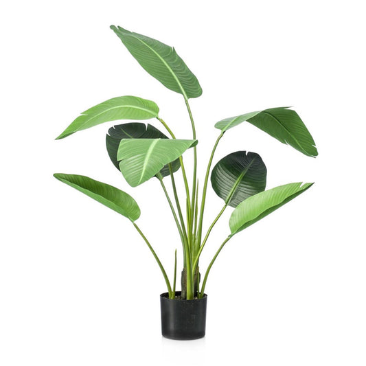 Strelitzia - 120cm - In zwarte pot - Kunstplant - Happy City Plants