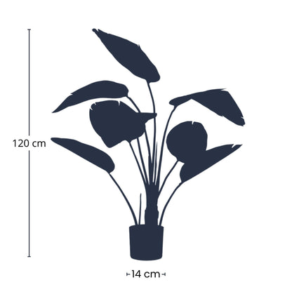 Strelitzia - 120cm - In zwarte pot - Kunstplant - Happy City Plants