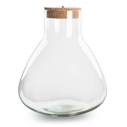 Terrarium fles - Erlenmeyer XL met verlichting in kurk - 32 cm hoog - Happy City Plants