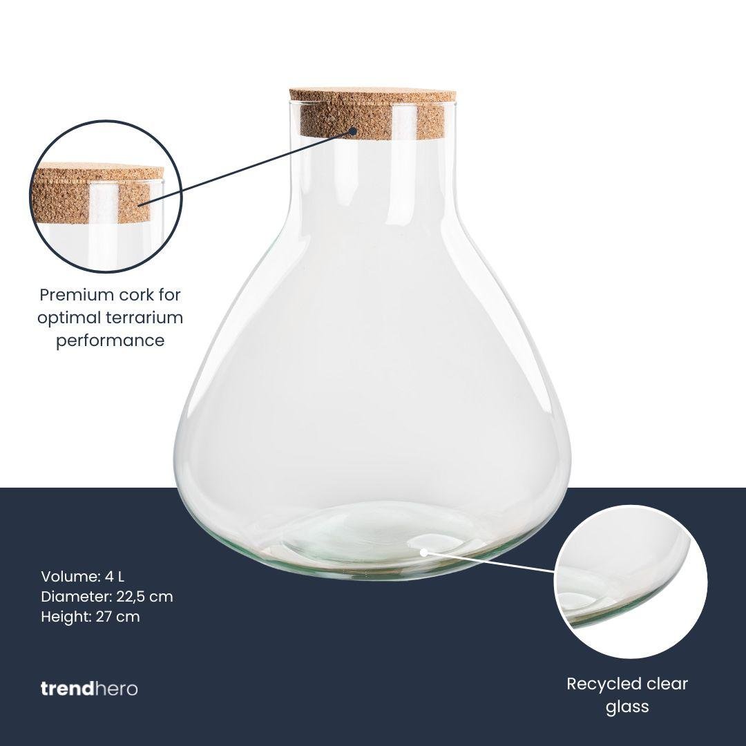 Terrarium fles met kurk - Sammie - Ø 22,5 cm ↑ 27 cm - Happy City Plants