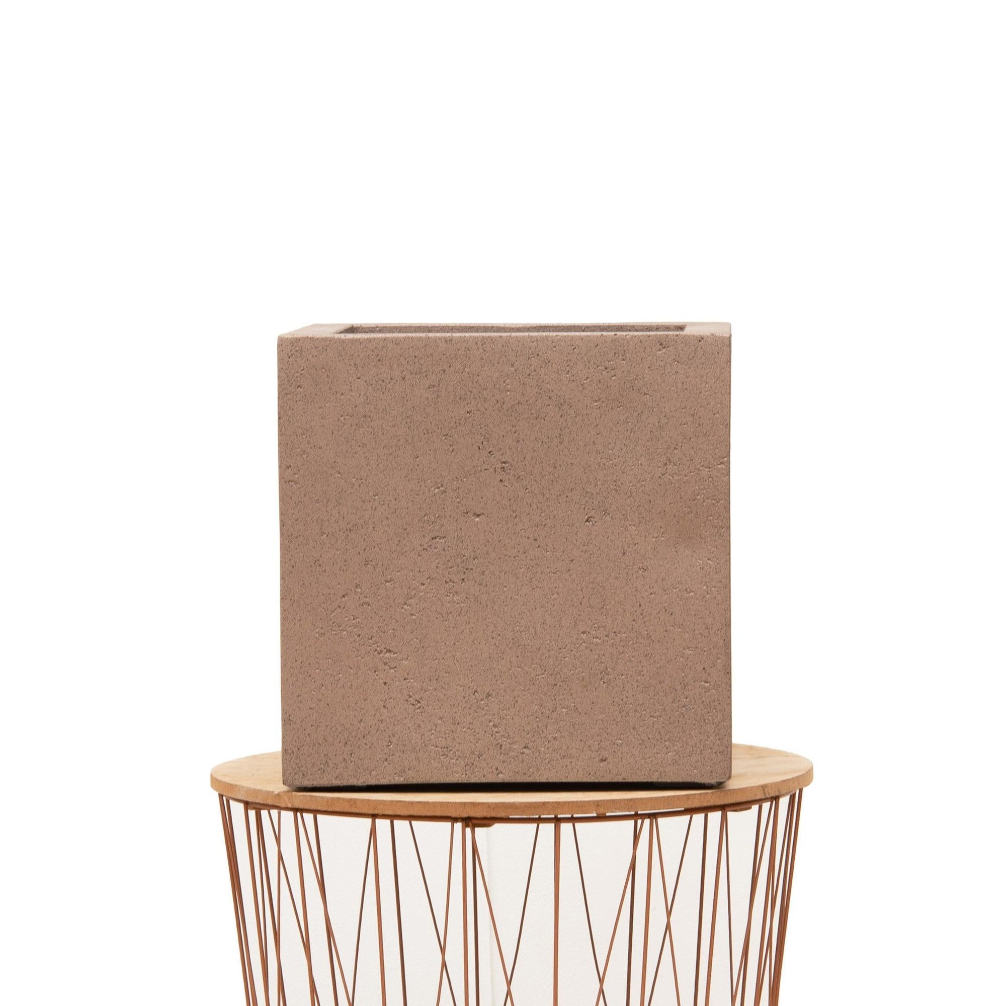 Pot Fabien – Stijlvol, Tijdloos &amp; Functioneel Vierkant Brons - D50 x H50