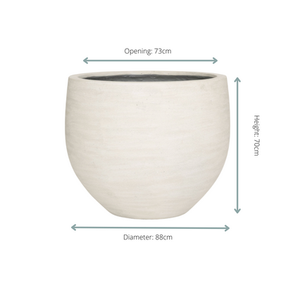 Jumbo Orb Ivory Washed - D88xH70