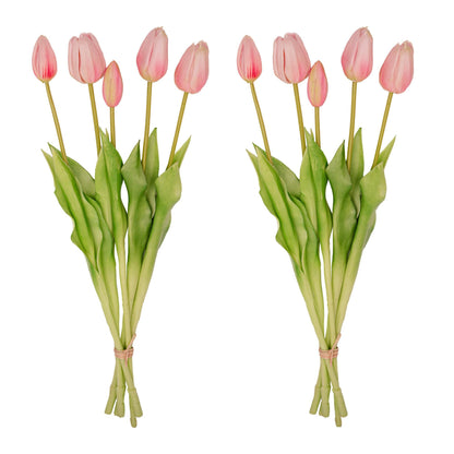 Tulpen Boeket Roze – 10 Real Touch kunsttulpen (42 cm) - Happy City Plants