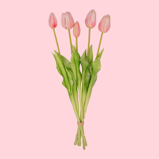 Tulpen Boeket Roze – 10 Real Touch kunsttulpen (42 cm) - Happy City Plants
