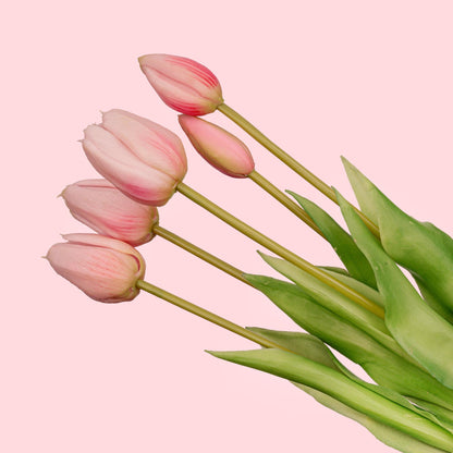 Tulpen Boeket Roze – 10 Real Touch kunsttulpen (42 cm) - Happy City Plants